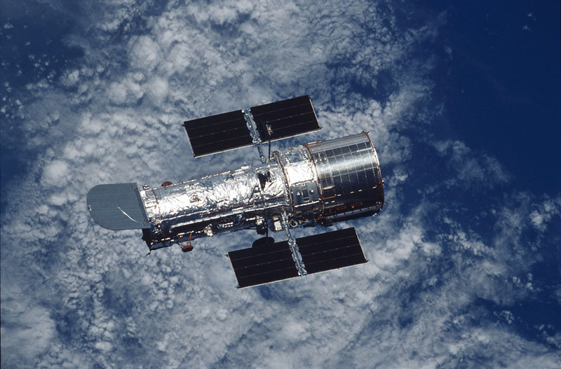 Hubble Floating in Space